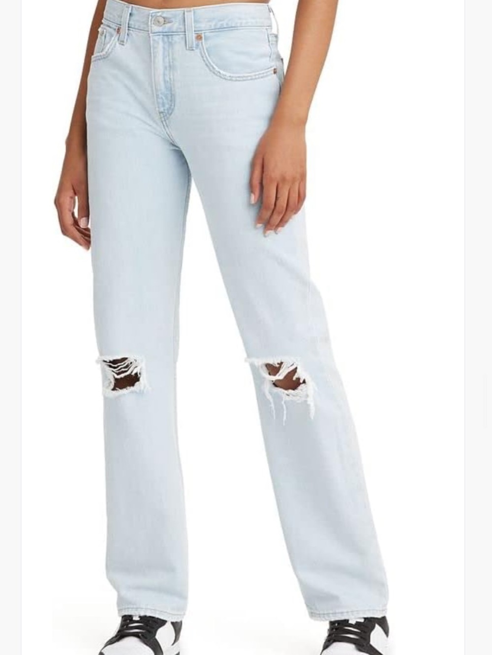 Levi’s Light Wash Distressed Low Pro Straight-Leg Women's Jeans
